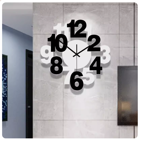 Hot recommended wall clock (small white + black) 20 inches or more