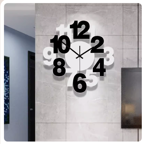 Hot recommended wall clock (large white + black) 20 inches or more