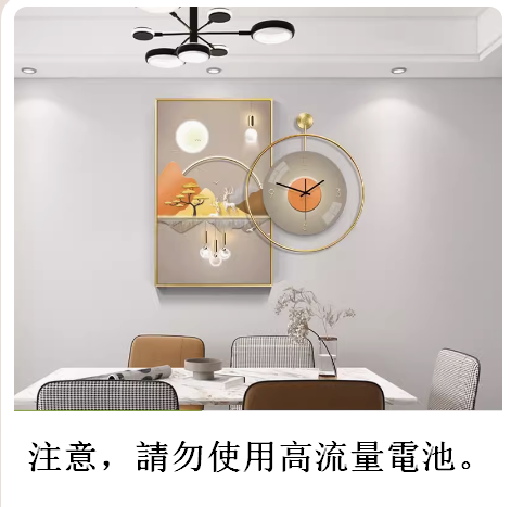 熱推掛鐘（M-02裝飾畫+掛鐘組合高貴金框)80X80釐米