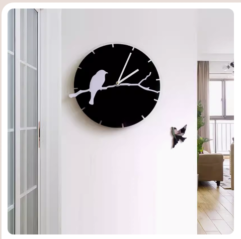 Hot recommended wall clock (small black dial + crystal transparent edge)/20 inches or more