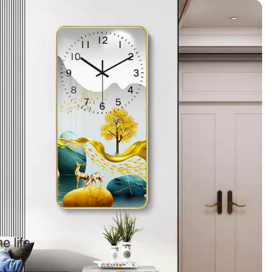 Hot style living room wall clock ([crystal porcelain picture] - Shi Lai Run Large [40*80cm])