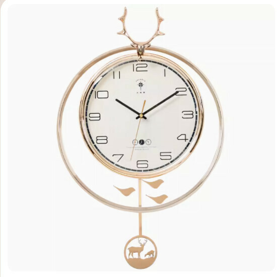 Popular living room wall clock (ordinary model - gold plated, 20 inches or more)
