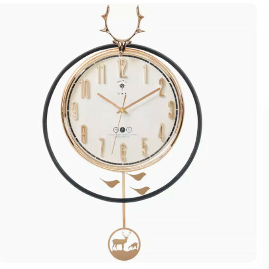 Popular living room wall clock (three-dimensional font style - royal blue, 20 inches or more)