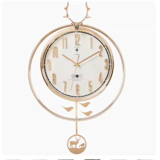 Popular living room wall clock (three-dimensional font-gold plated, 20 inches or more)