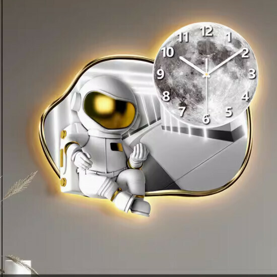 Popular living room wall-mounted clock (small size B - ambient light plug-in model [58*51cm] 20 inches or more)