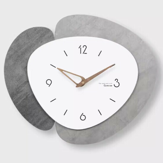 Popular living room wall clock (Nordic style - gray [45*38cm])