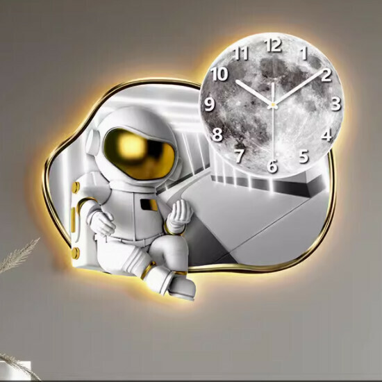 Hot style living room wall clock (type B large - ambient light plug-in type [58*51cm] 20 inches or more)
