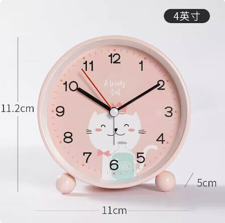 爆款起床神器 時鐘  （4寸  粉皇冠貓——滴滴款）