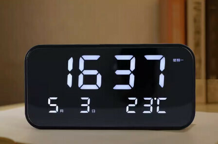 爆款電子LED數字  時鐘（21.6厘米）（深空灰-白灯（大号）—需插电使用）