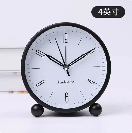 爆款小鬧鐘     時鐘（4寸）（黑色-贪睡款）
