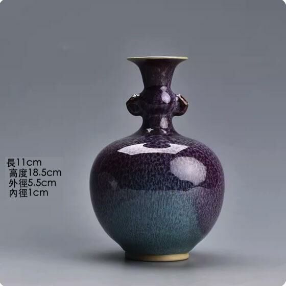 爆款復古陶瓷花瓶擺件(鈞窯雙耳花器)