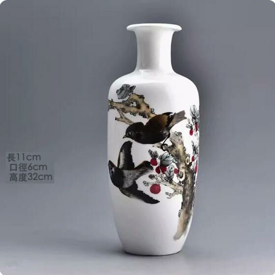 爆款復古陶瓷花瓶擺件(喜上枝頭花器)