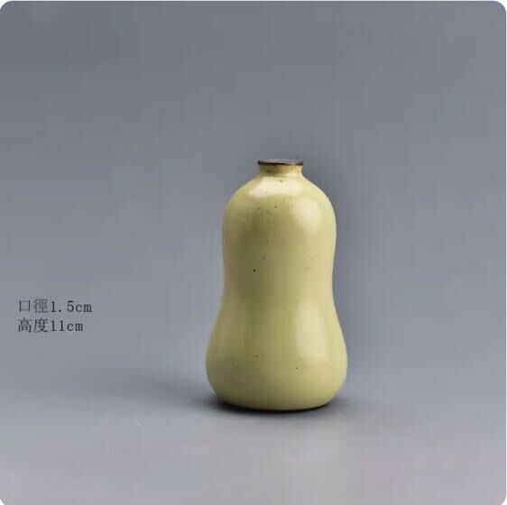 爆款復古陶瓷花瓶擺件(窯變黃葫蘆黃器)