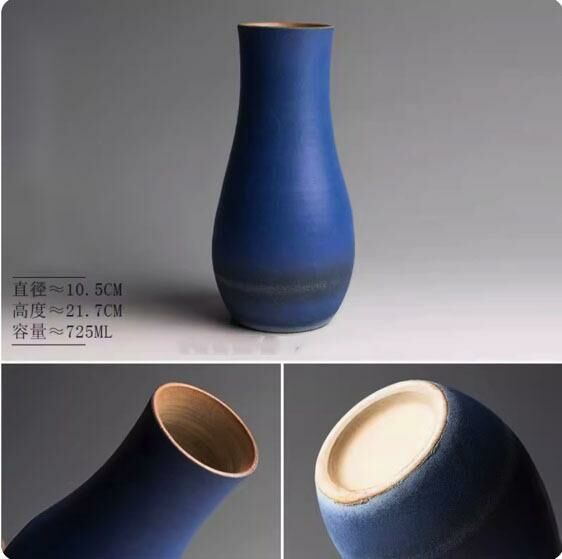 爆款復古陶瓷花瓶擺件(大腹天藍,手拉胚)