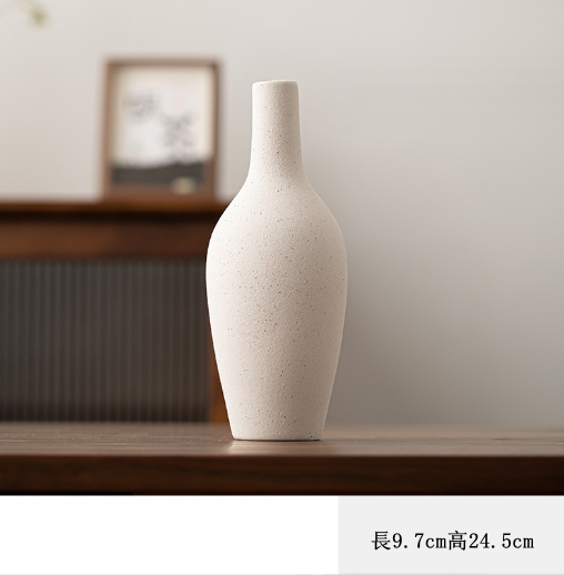 爆款陶瓷花瓶（粗陶花器--保齡球瓶【白】）