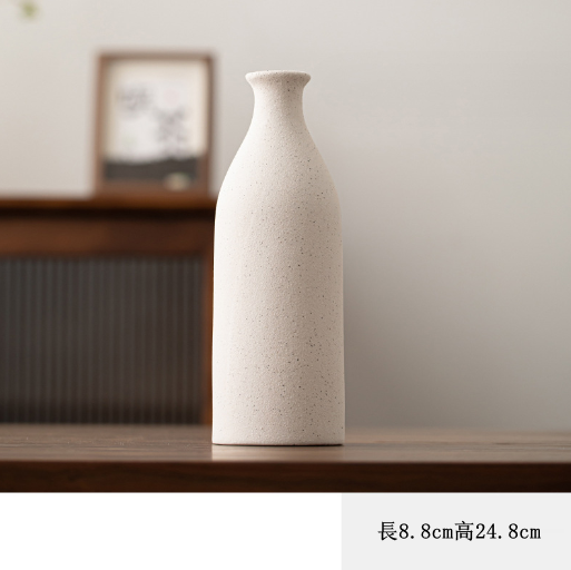 爆款陶瓷花瓶（粗陶花器--子彈瓶【白】）