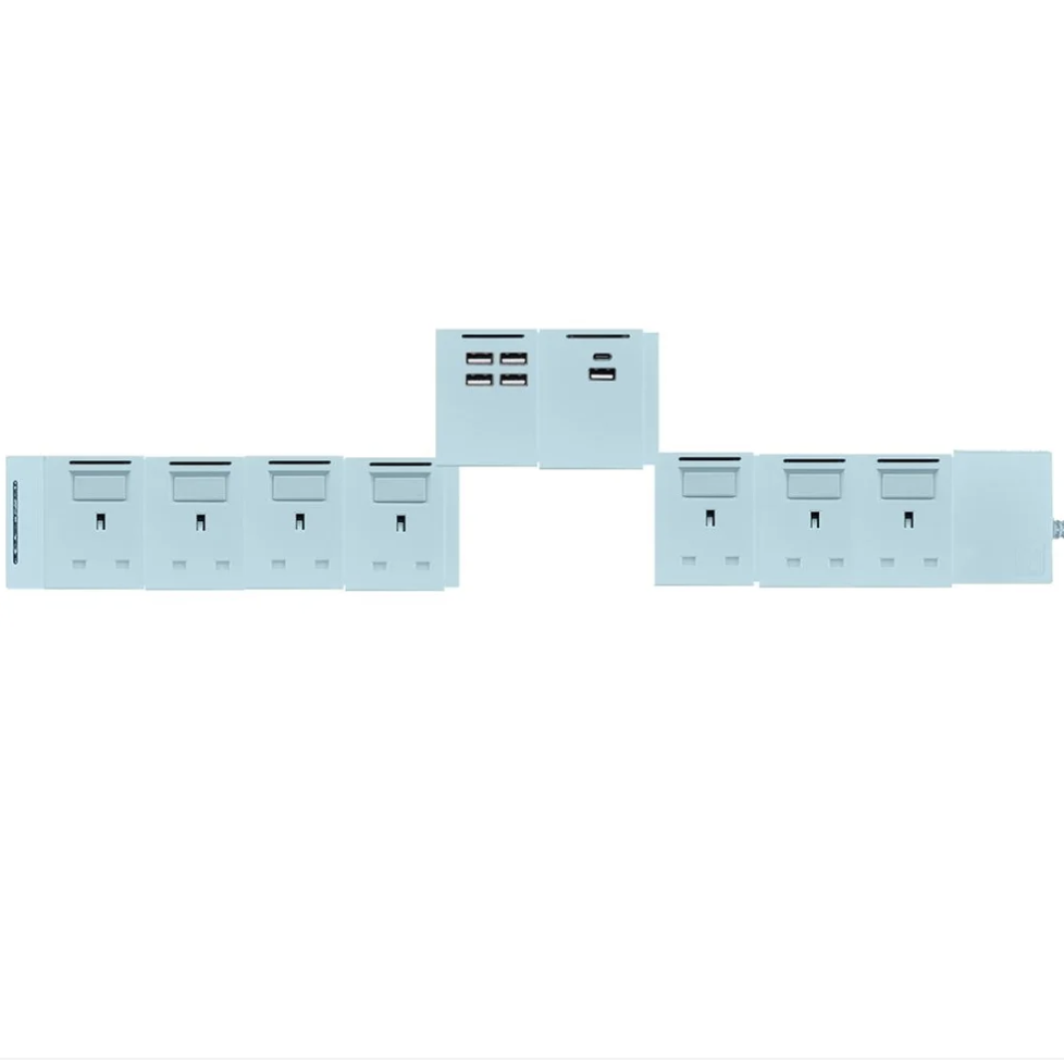 9模組 - 1A1C + 4USB + 13A + 開關組合｜單色系列｜MY SOCKET 組合拖板