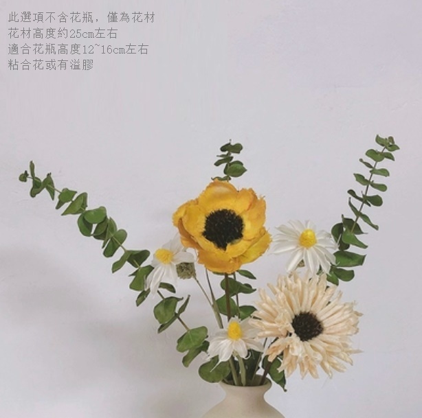 新款幹花花瓶擺件（不含粗陶花瓶 姜茶尤加利）