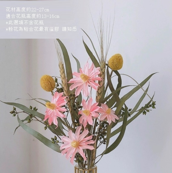 新款風幹花裝飾擺件（不含瓶 水粉菊米果葉）
