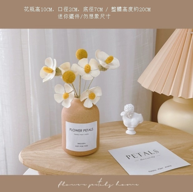 新款沙漠系列迷你幹花花束（卡其色mini花瓶 白蘭金果）