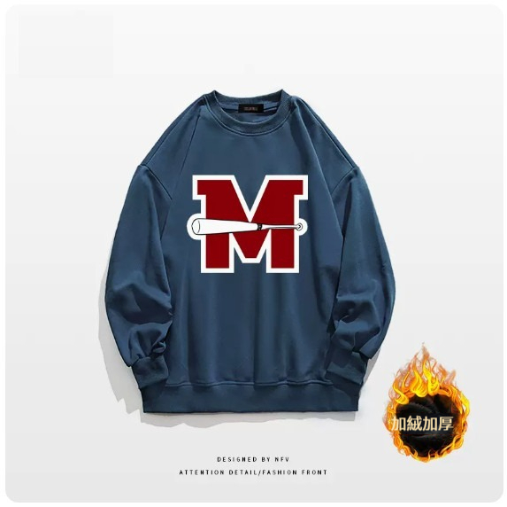 爆款圓領衛衣【M-3XL】【霧霾藍-加絨加厚】(下單後聯絡客服確認發貨尺碼) 