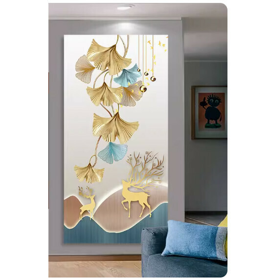 熱賣裝潢壁畫貼紙 牆貼【BE-5-銀杏福祿】【大號-寬80cm*高160cm】 