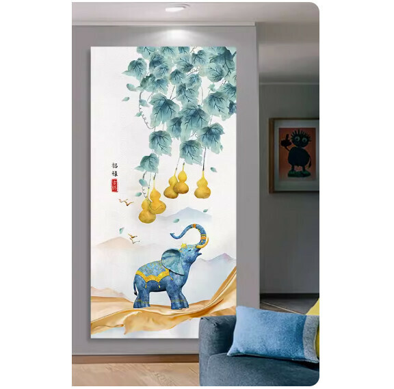 熱賣裝潢壁畫貼紙 牆貼【BE-4-杏運吉象】【特大號-寬90cm*高180cm】 