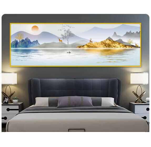 熱賣裝潢壁畫貼紙 牆貼【BN-3-富水金山】【特大-寬210cm*高70cm】 