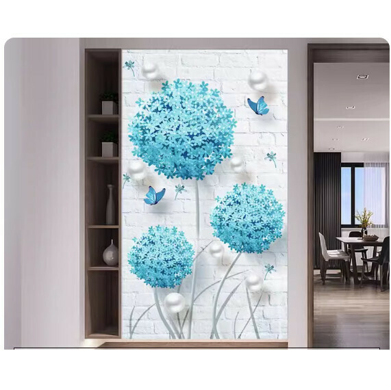 熱賣裝潢壁畫貼紙 牆貼【QQ-5-藍色蒲公英】【大號-寬80cm*高160cm】 