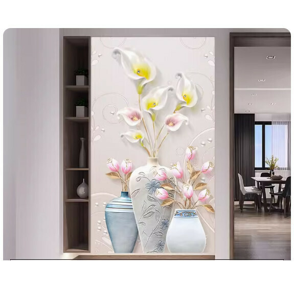 熱賣裝潢壁畫貼紙 牆貼【QQ-9-魅力百合】【大號-寬80cm*高160cm】 