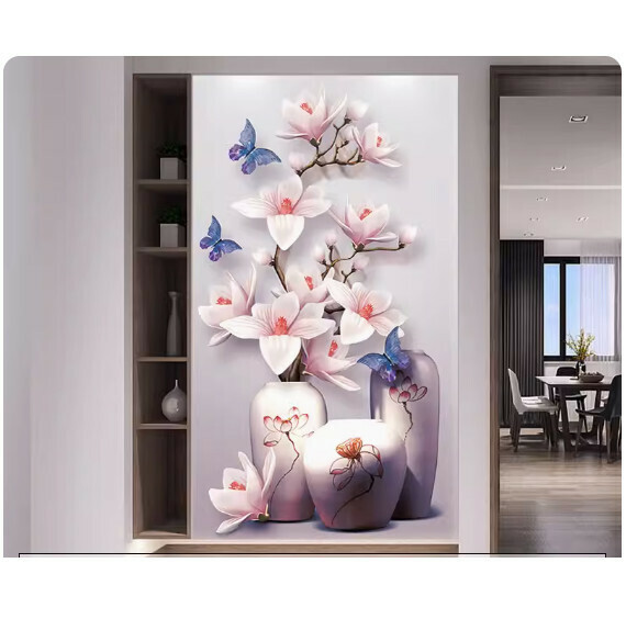 熱賣裝潢壁畫貼紙 牆貼【QQ-3-玉蘭花瓶】【特大號-寬90cm*高180cm】 