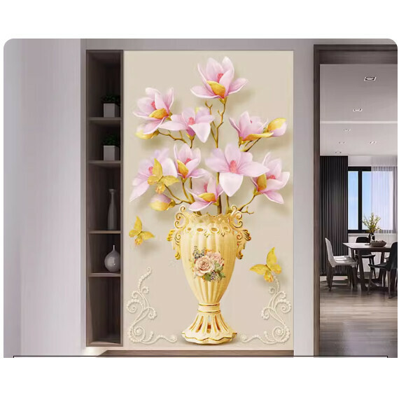 熱賣裝潢壁畫貼紙 牆貼【QQ-18-金色花瓶】【特大號-寬90cm*高180cm】 