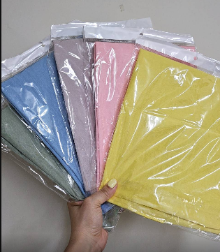 新款 兒童素面皺布圍巾