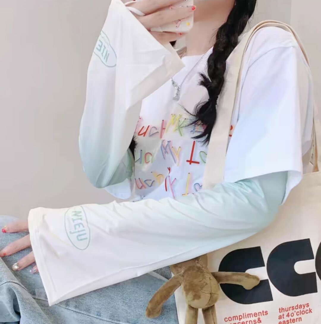 漸變色不勒手冰絲袖套