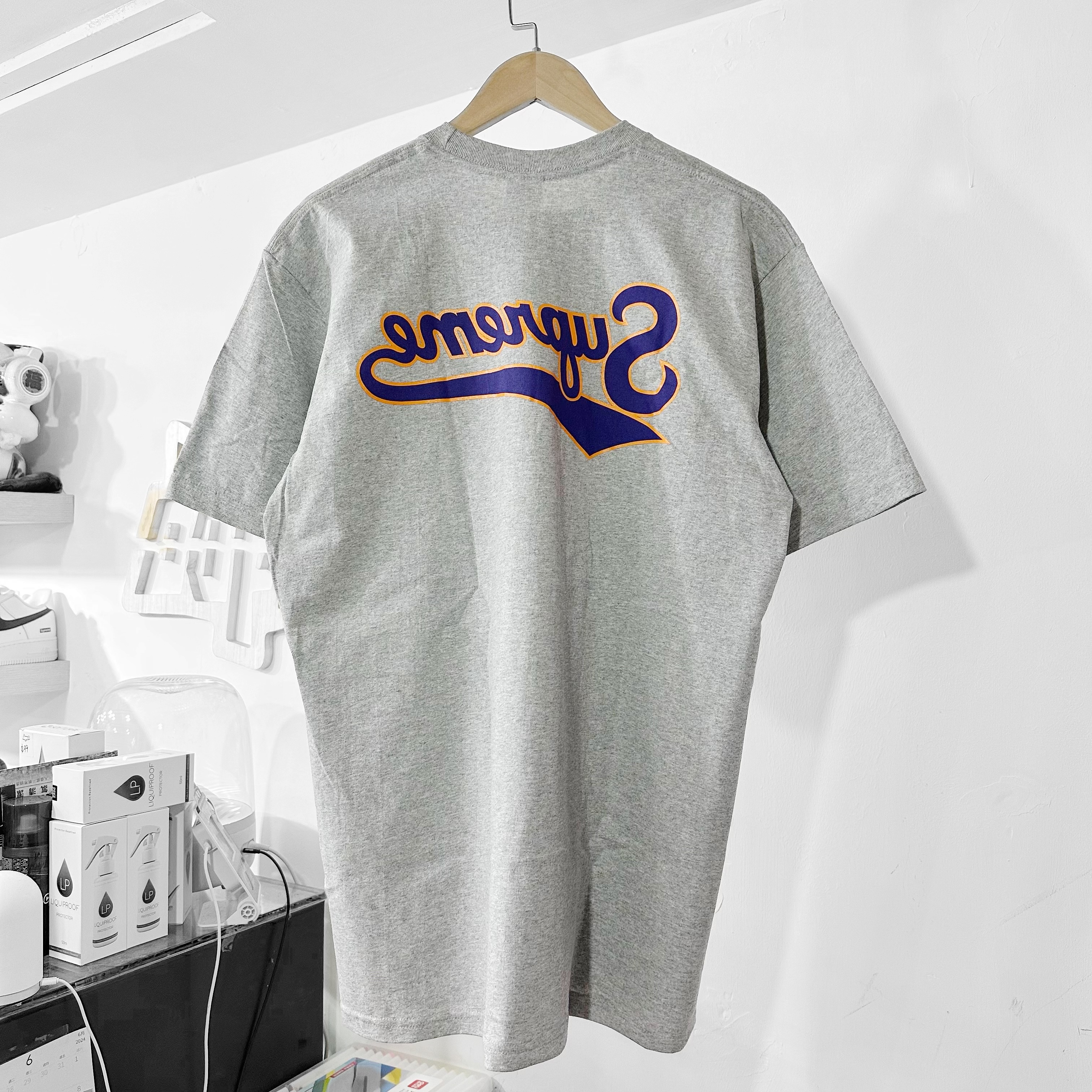 SUPREME SS24 BACKWARDS TEE Heather Grey