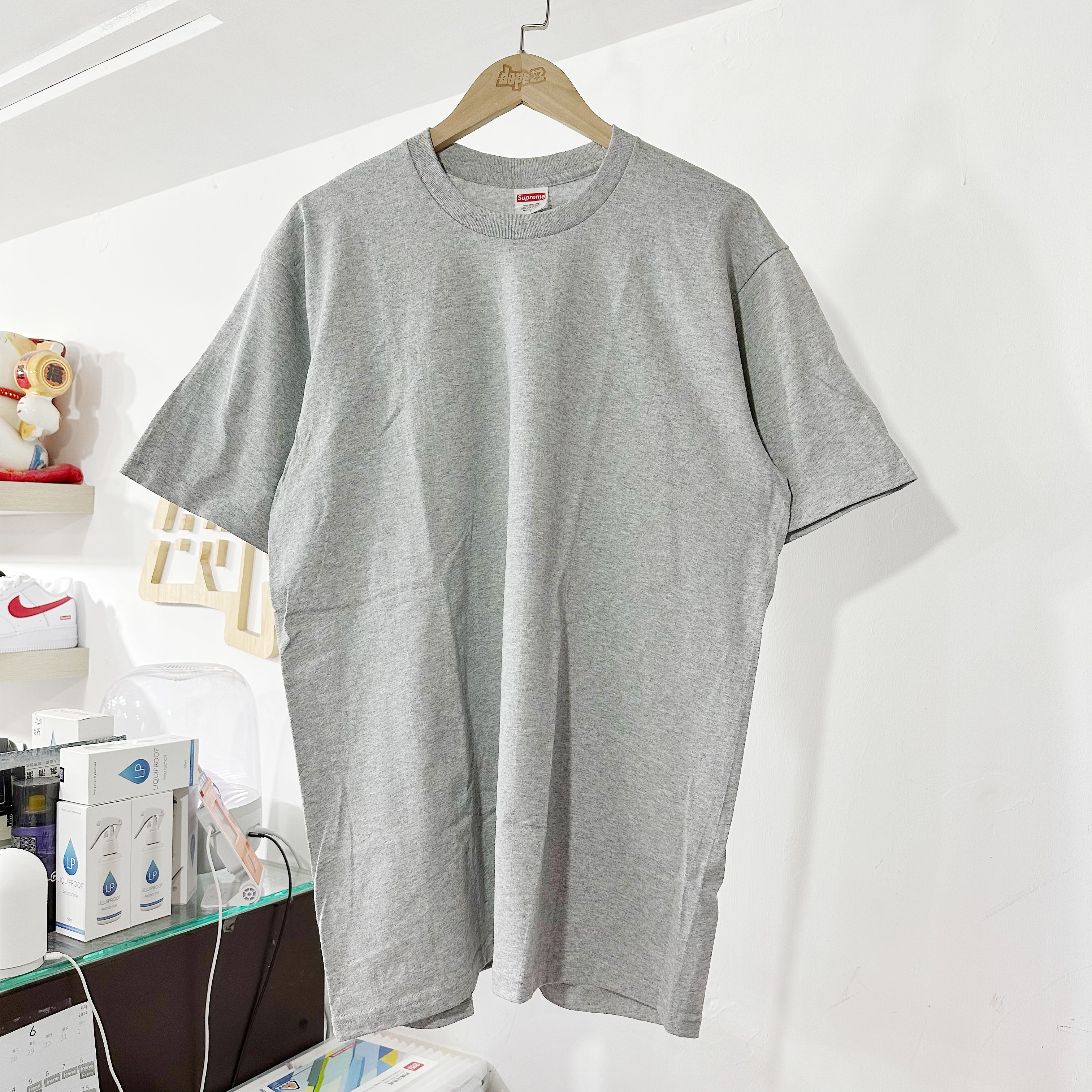 SUPREME SS24 BACKWARDS TEE Heather Grey