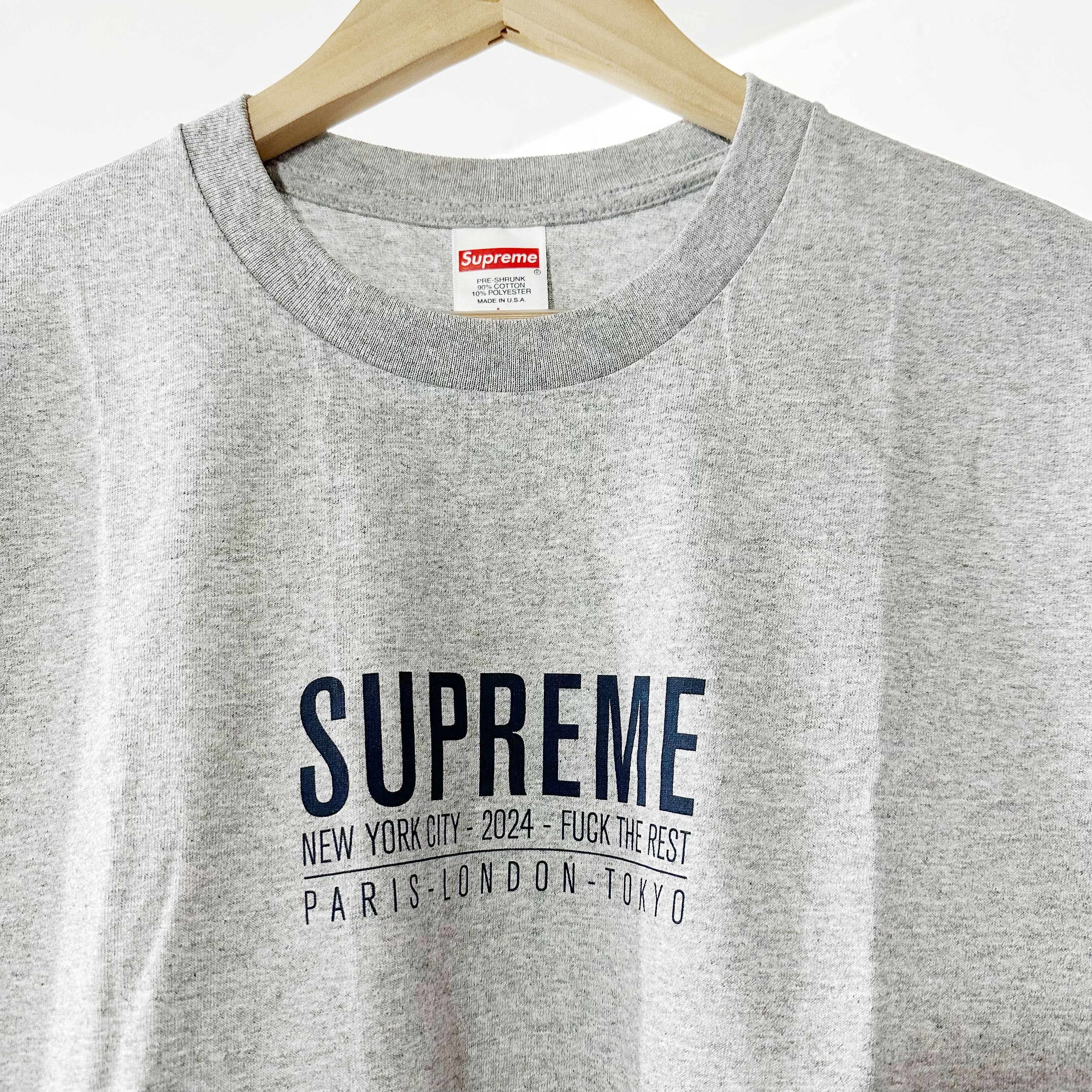 SUPREME SS24 PARIS TEE Heather Grey