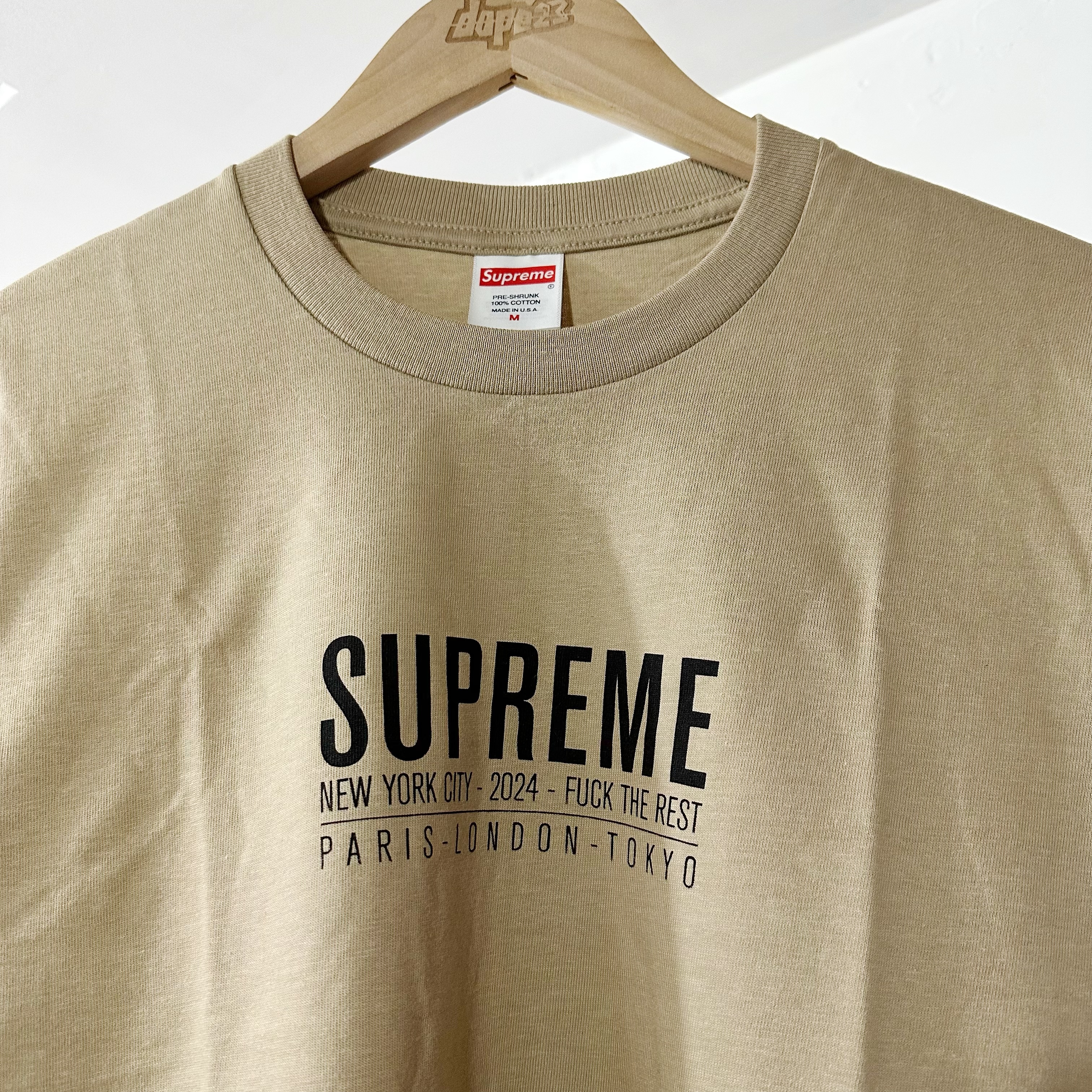 SUPREME SS24 PARIS TEE TAN
