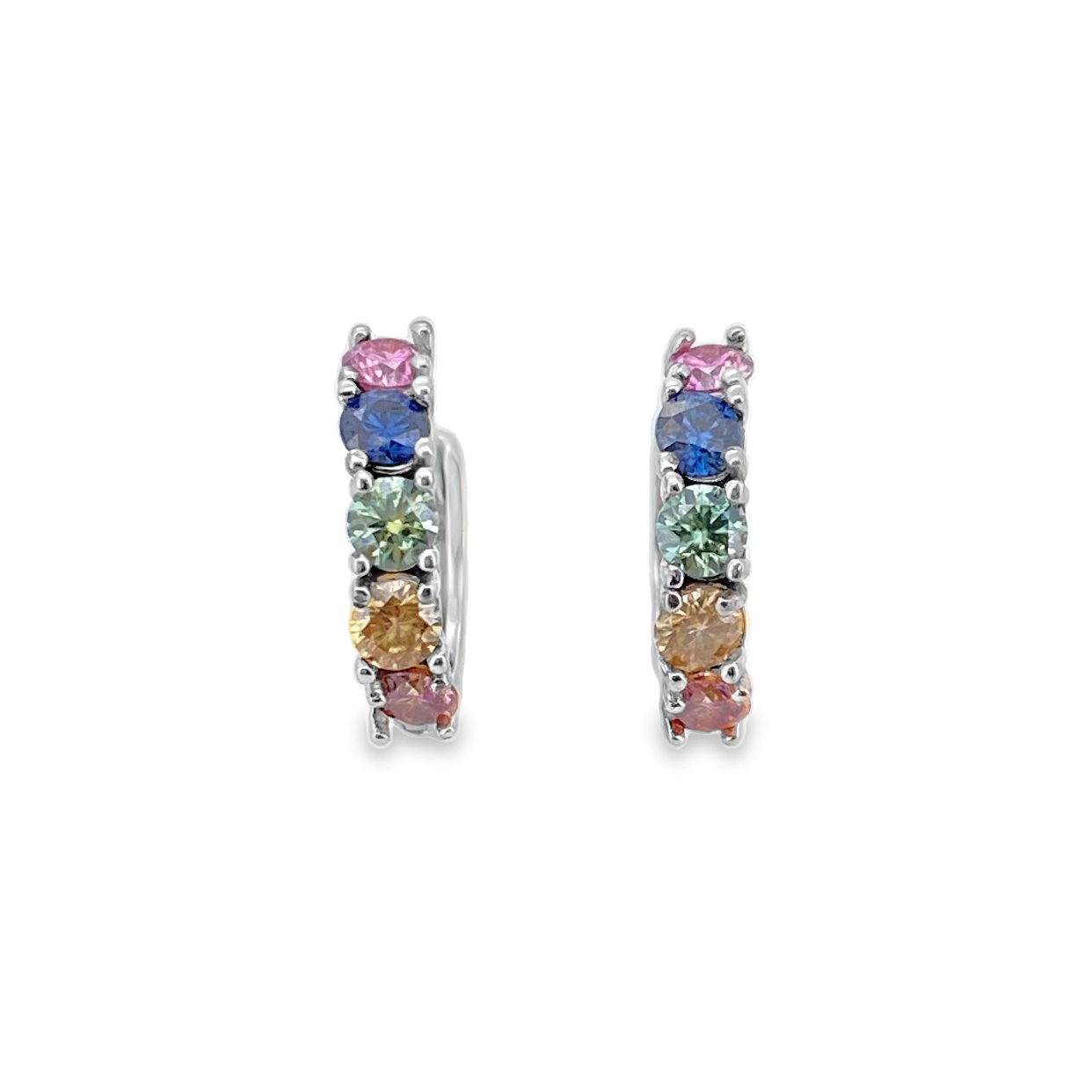 T393彩虹莫桑耳環