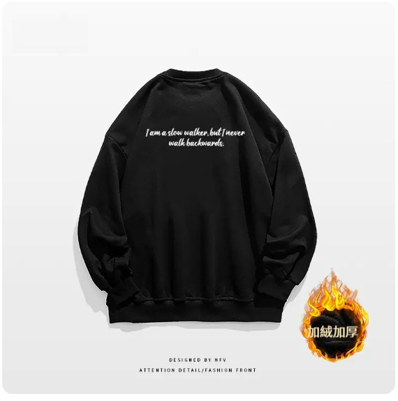 爆款圓領衛衣【M-3XL】【黑色-加絨加厚】(下單後聯絡客服確認發貨尺碼) 