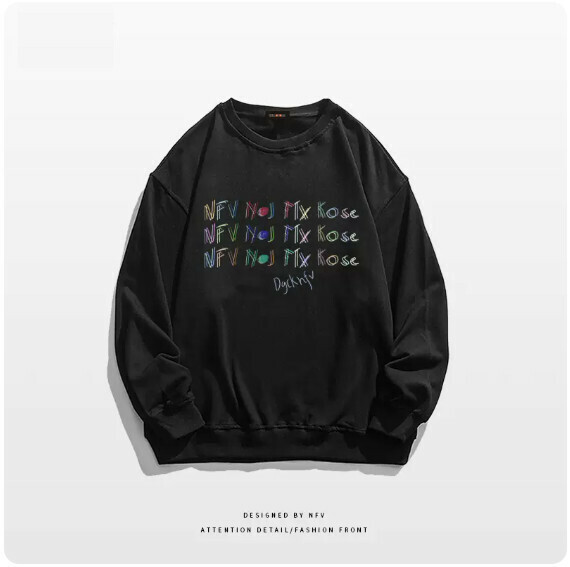 爆款圓領衛衣【M-3XL】【黑色-薄款】(下單後聯絡客服確認發貨尺碼) 