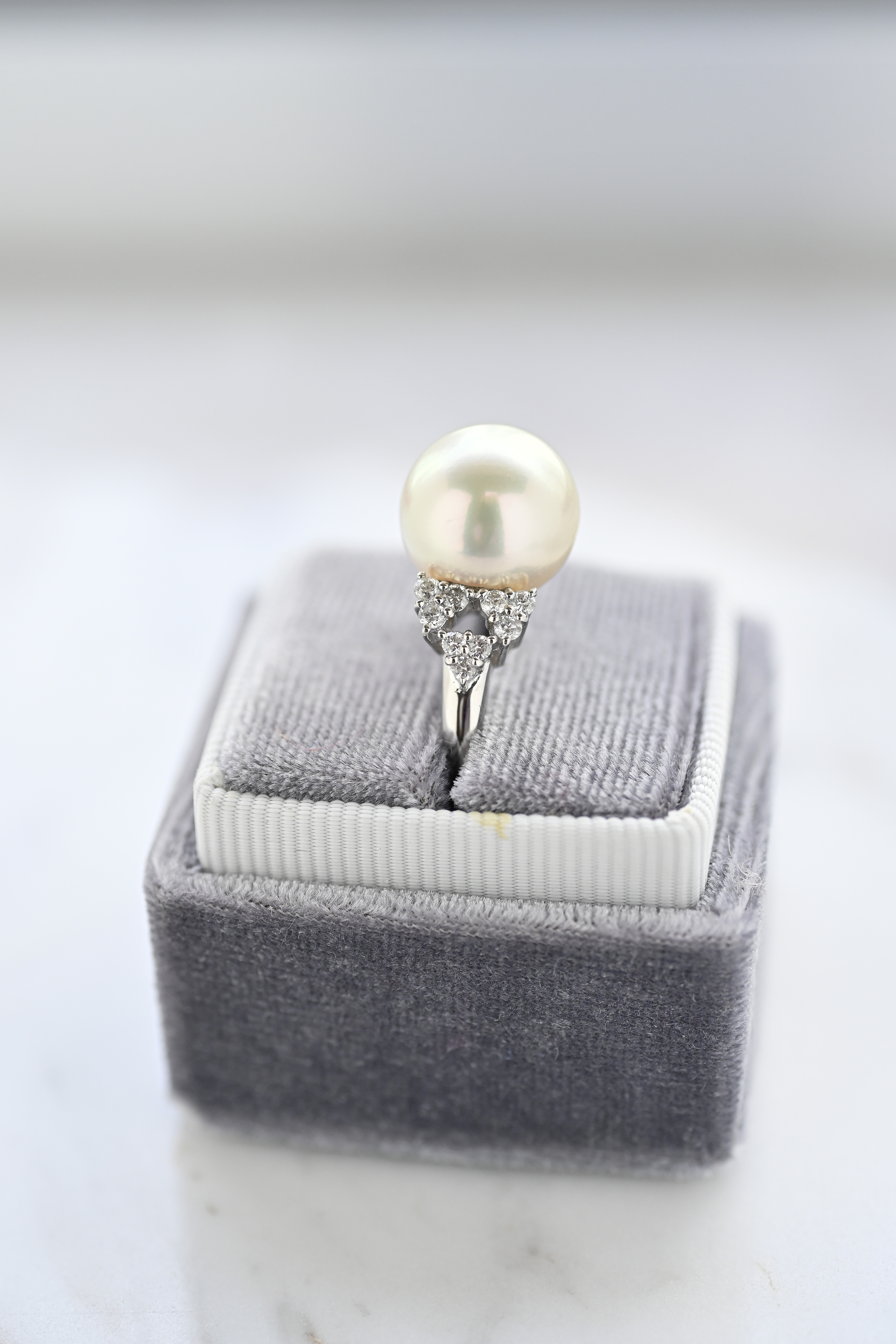 日本真科研 PT900 11.6mm Akoya  Diamond Ring