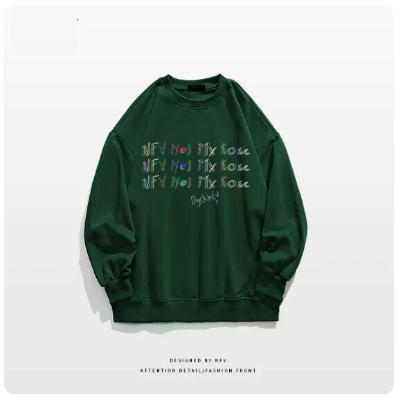 爆款圓領衛衣【M-3XL】【墨綠色-薄款】(下單後聯絡客服確認發貨尺碼) 