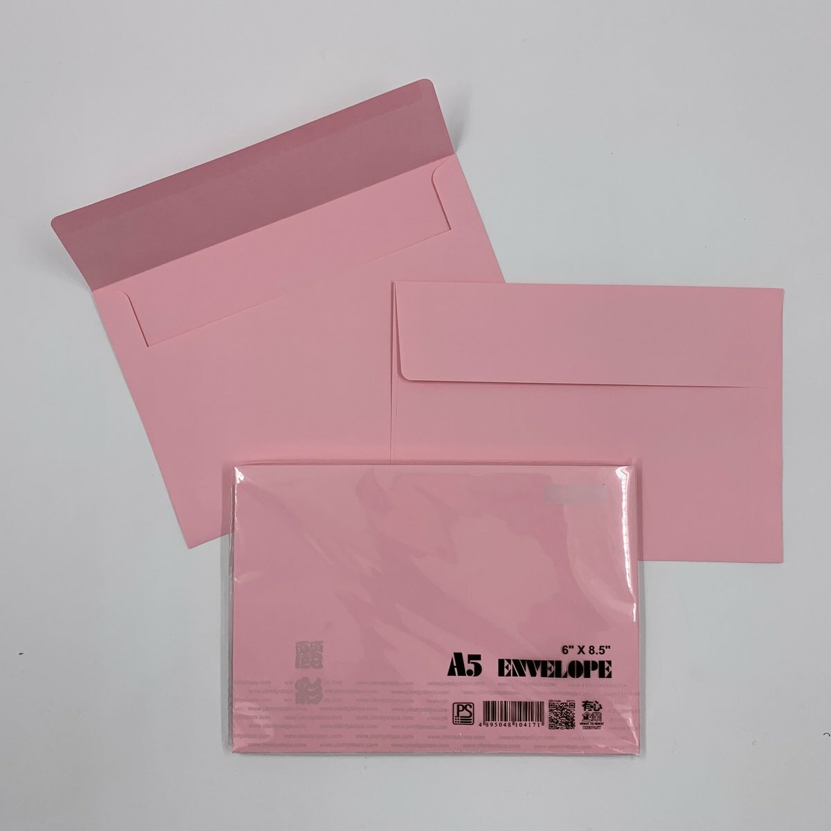 A5 麗彩 顔色信封 - (粉紅、黃、藍、綠、紫) 5色 x 20個 (100個) - 各1包