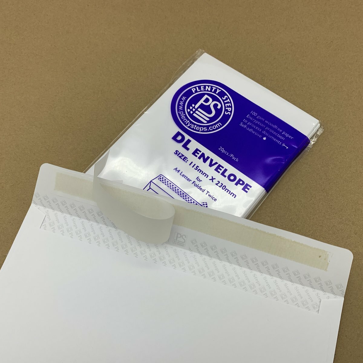 DL 純白自貼保密信封 20個 - 1包
