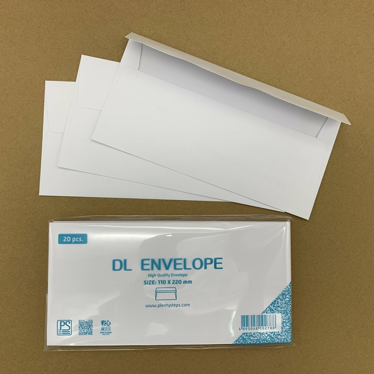 DL 純白橫口信封/收納袋 20個 - 1包