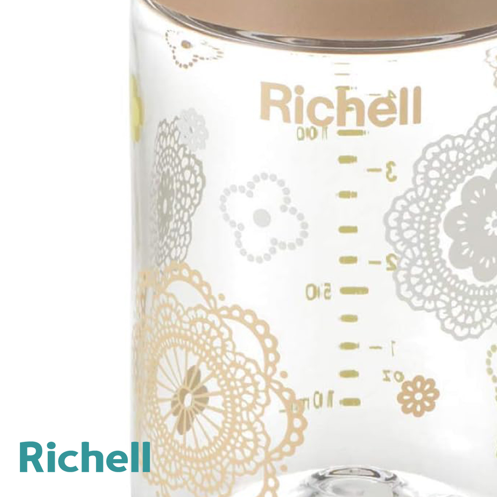 【Richell 利其爾】TA 朵朵開寬口奶瓶 240 ML ( 3-18m 奶嘴頭)