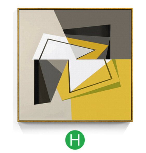 爆款裝潢掛畫【H款-金色框3.5cm厚】【80*80CM】 