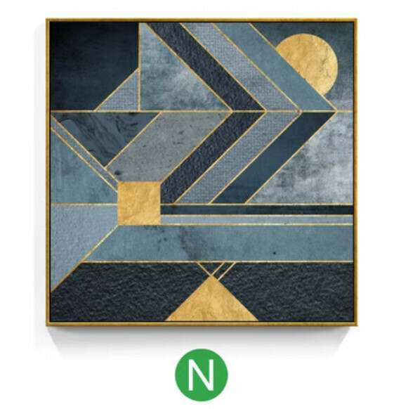 爆款裝潢掛畫【N款-金色框3.5cm厚】【80*80CM】 