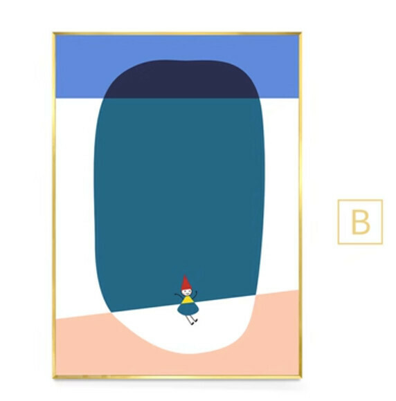 爆款裝潢掛畫【B款-金色框3.5cm厚】【50*70CM】 